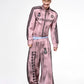 Dirty Pink Distressed Stand-up Collar Hoodie/Pants