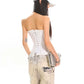 【25s Jul.】 Lace Herringbone Pattern Vest Top