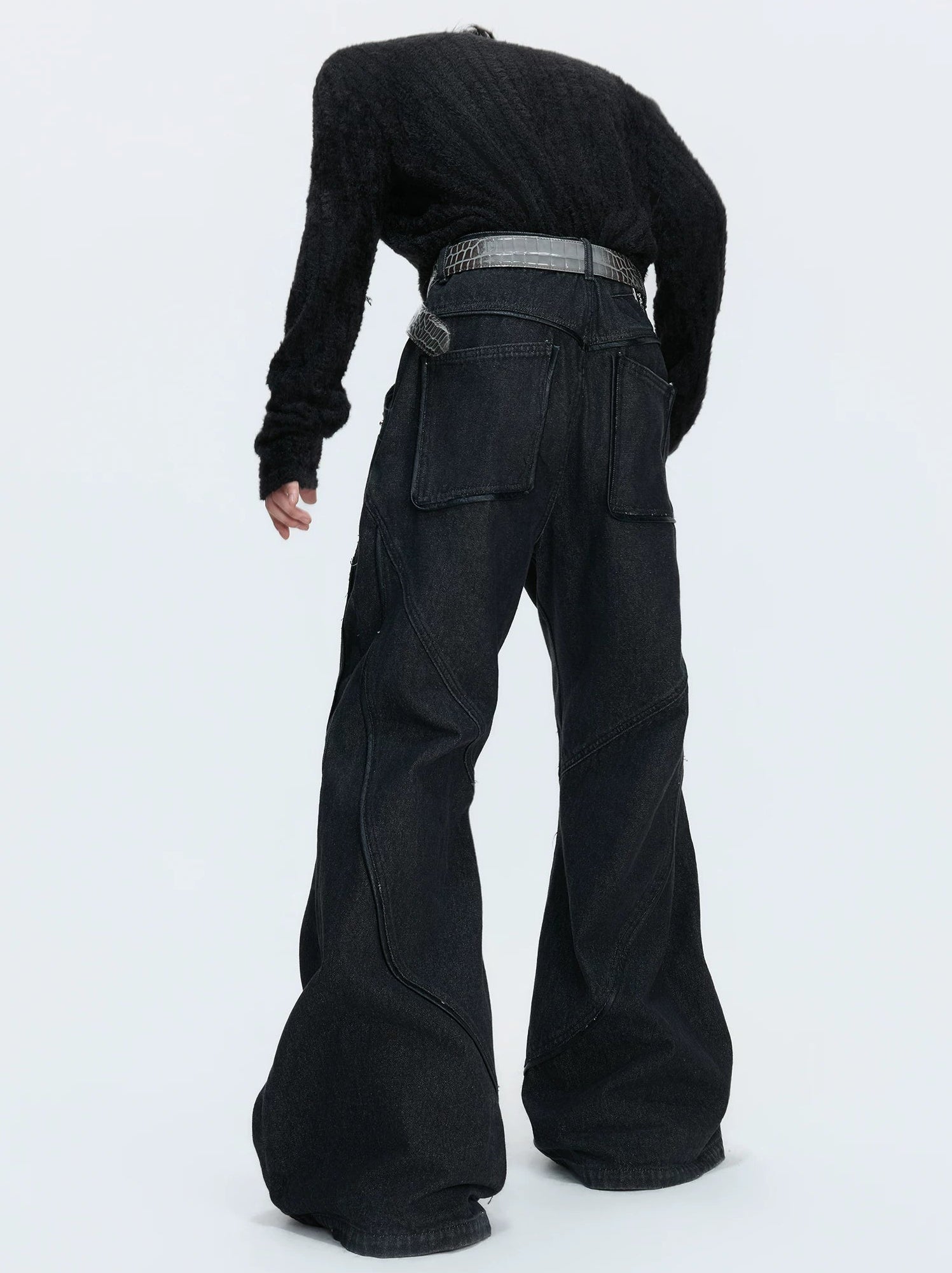 【26s Jan.】Vintage Red Diamond Distressed Washed Denim Jeans