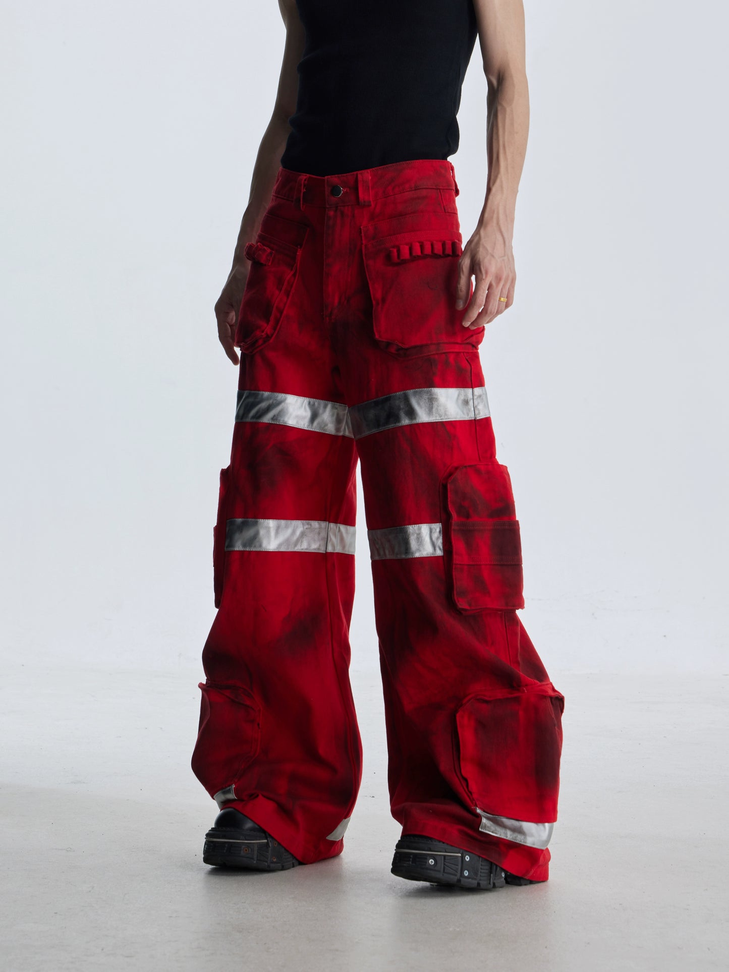【25s Aug.】Street Dirty Dyed Multi-pocket Jeans