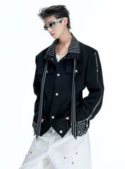 Striped Ribbon Layered Track Top / Pants