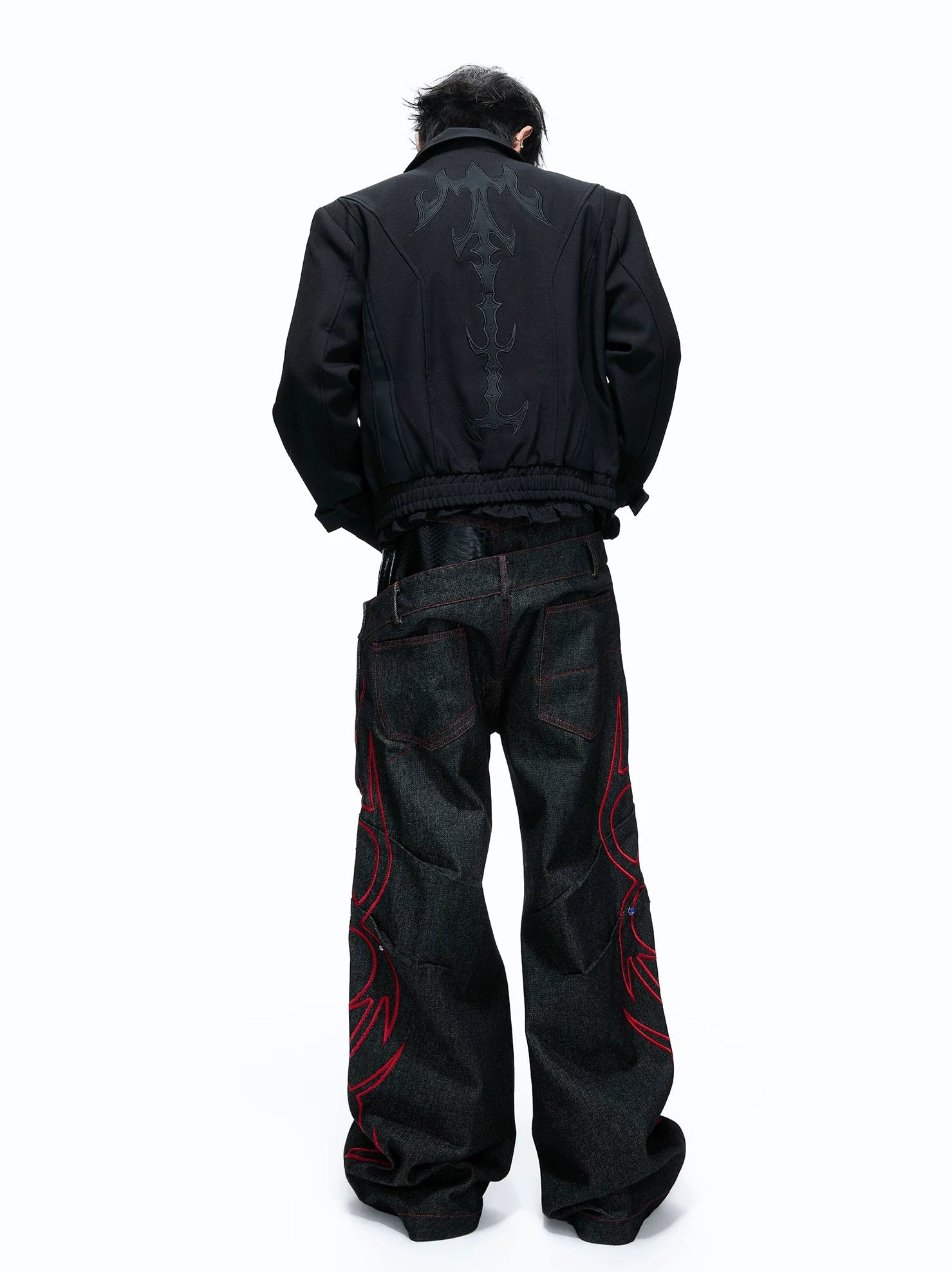 Spine Heavy Embroidered Patchwork Jacket
