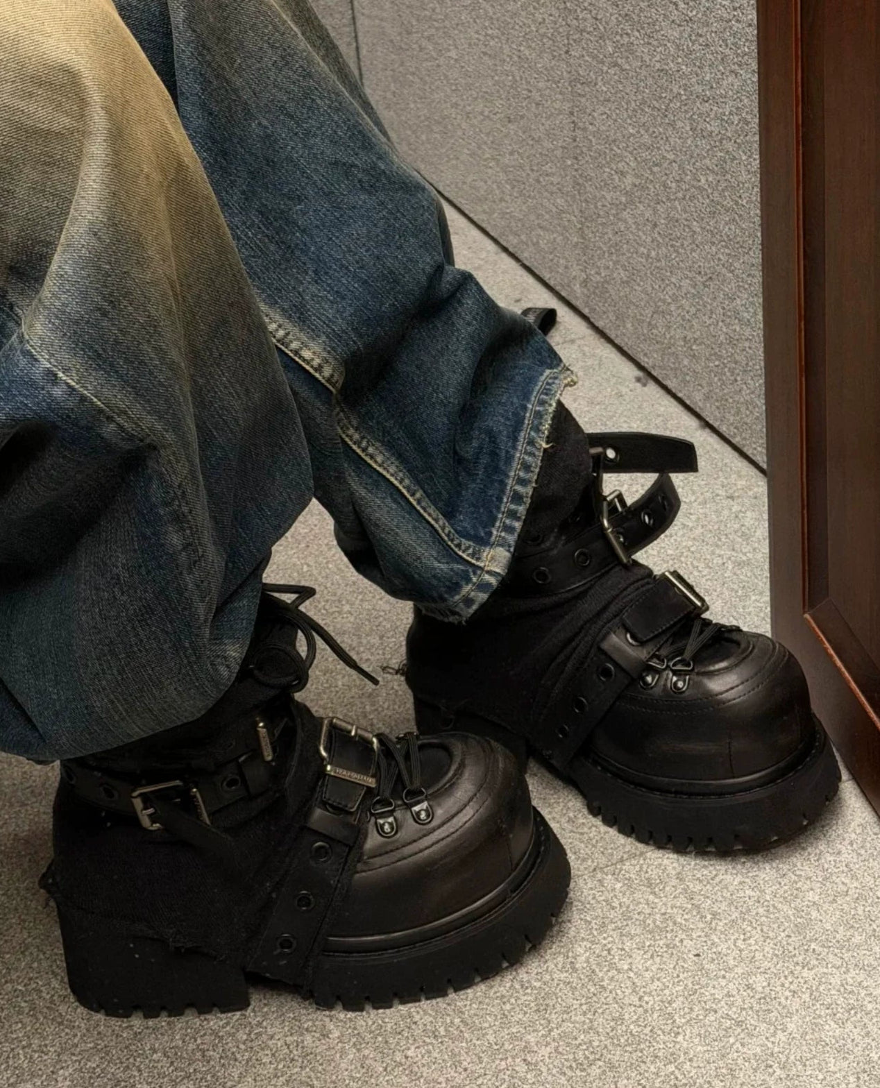 Industrial Platform Combat Ankle Boots