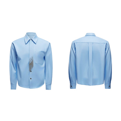 【25s Aug.】Tie-stitched Shoulder-padded Shirt