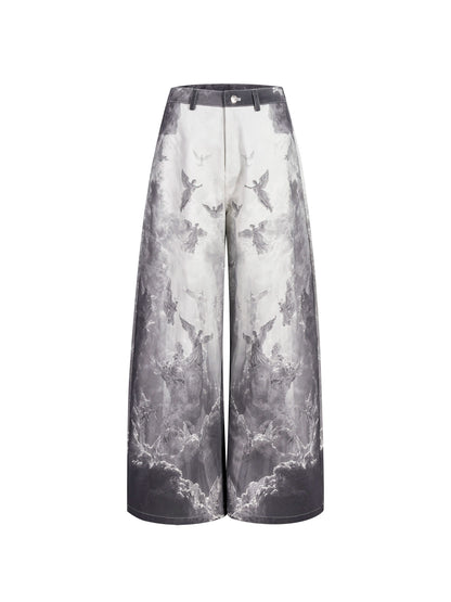 【25s Oct.】3D Printed Street Low-Rise Wide-Leg Jeans