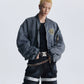 【25s Aug.】Distressed Washed Loose Bomber Jacket