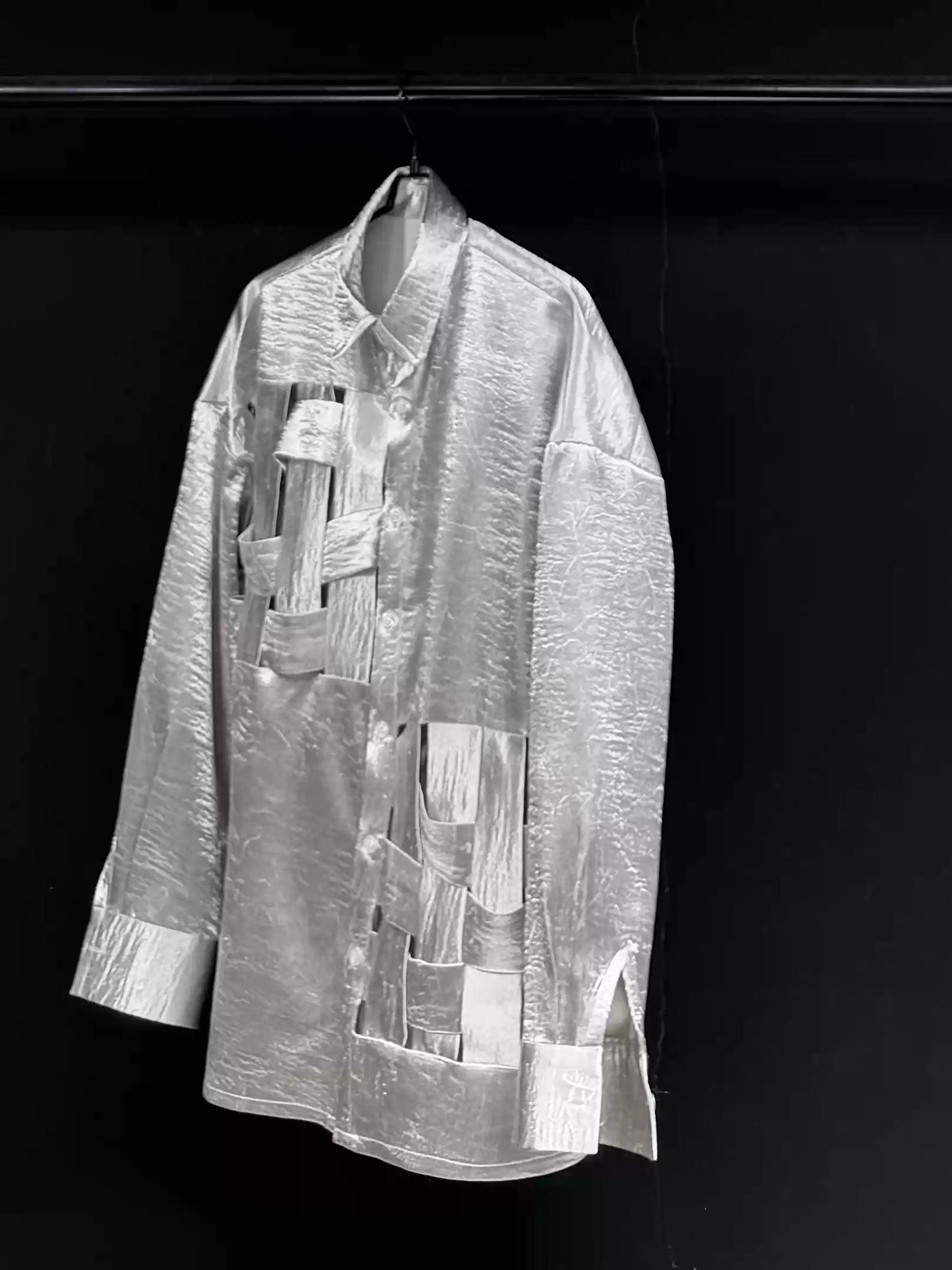 Silver Cutout Deconstructed Shirt