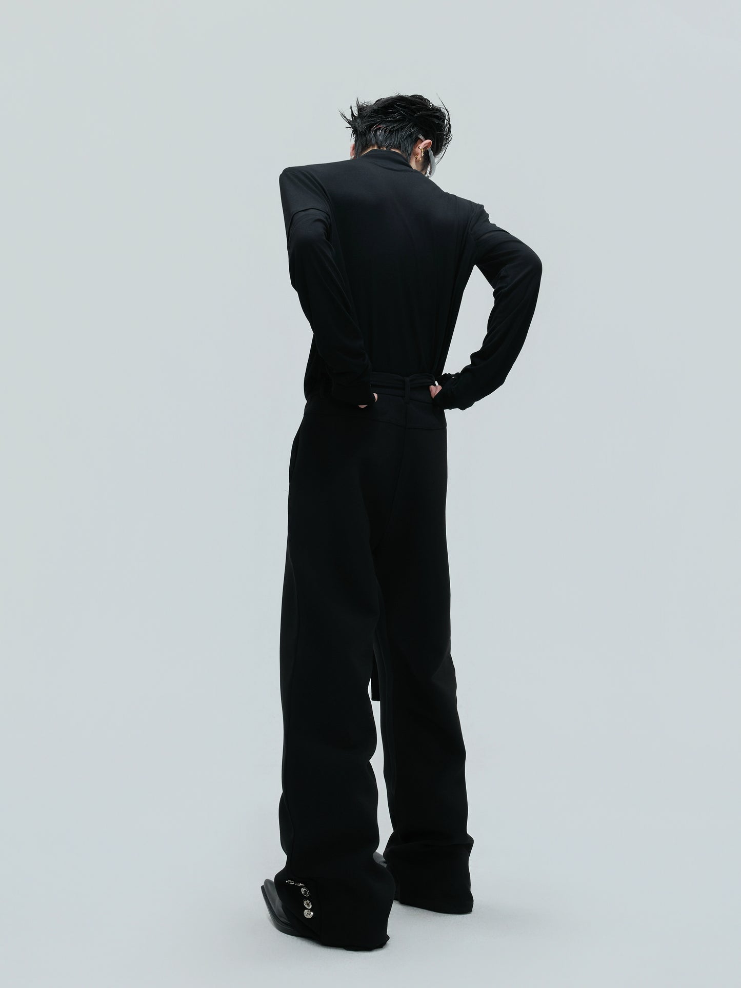 【25s Nov.】High-neck Deconstructed Base Layer High-elastic Metallic T-shirt