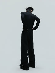 【25s Nov.】High-neck Deconstructed Base Layer High-elastic Metallic T-shirt