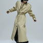 【25s Nov.】Long Patchwork Leather Casual Trench Coat