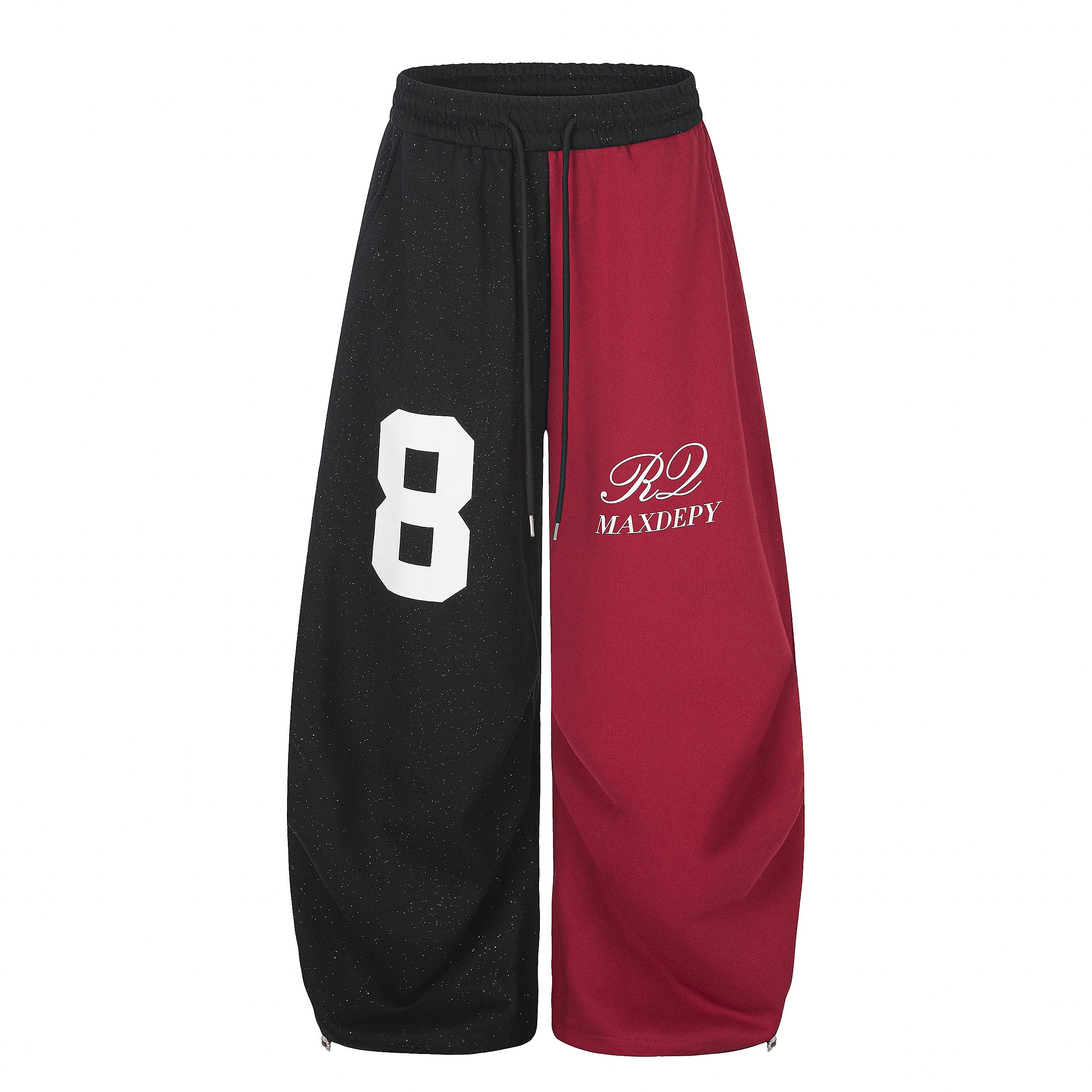 Black Red Contrast Jersey Sweatpants