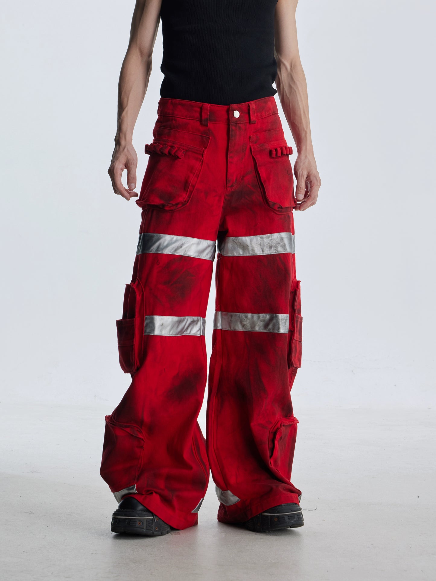 【25s Aug.】Street Dirty Dyed Multi-pocket Jeans