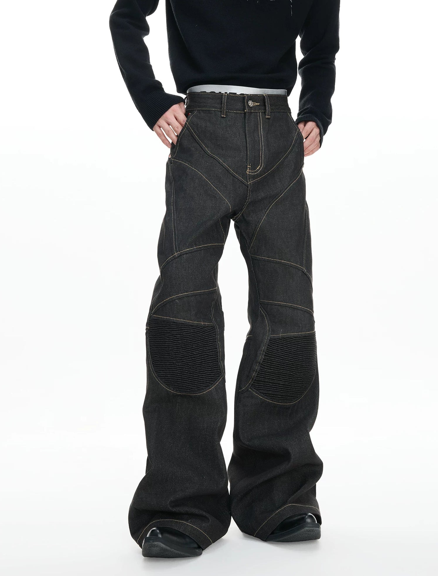 【26s Jan.】Hand-Stitched 14.5oz Raw Denim Knee-Panel Jeans