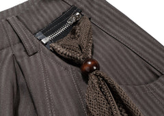 Mesh Panel Stripe Wide Trousers