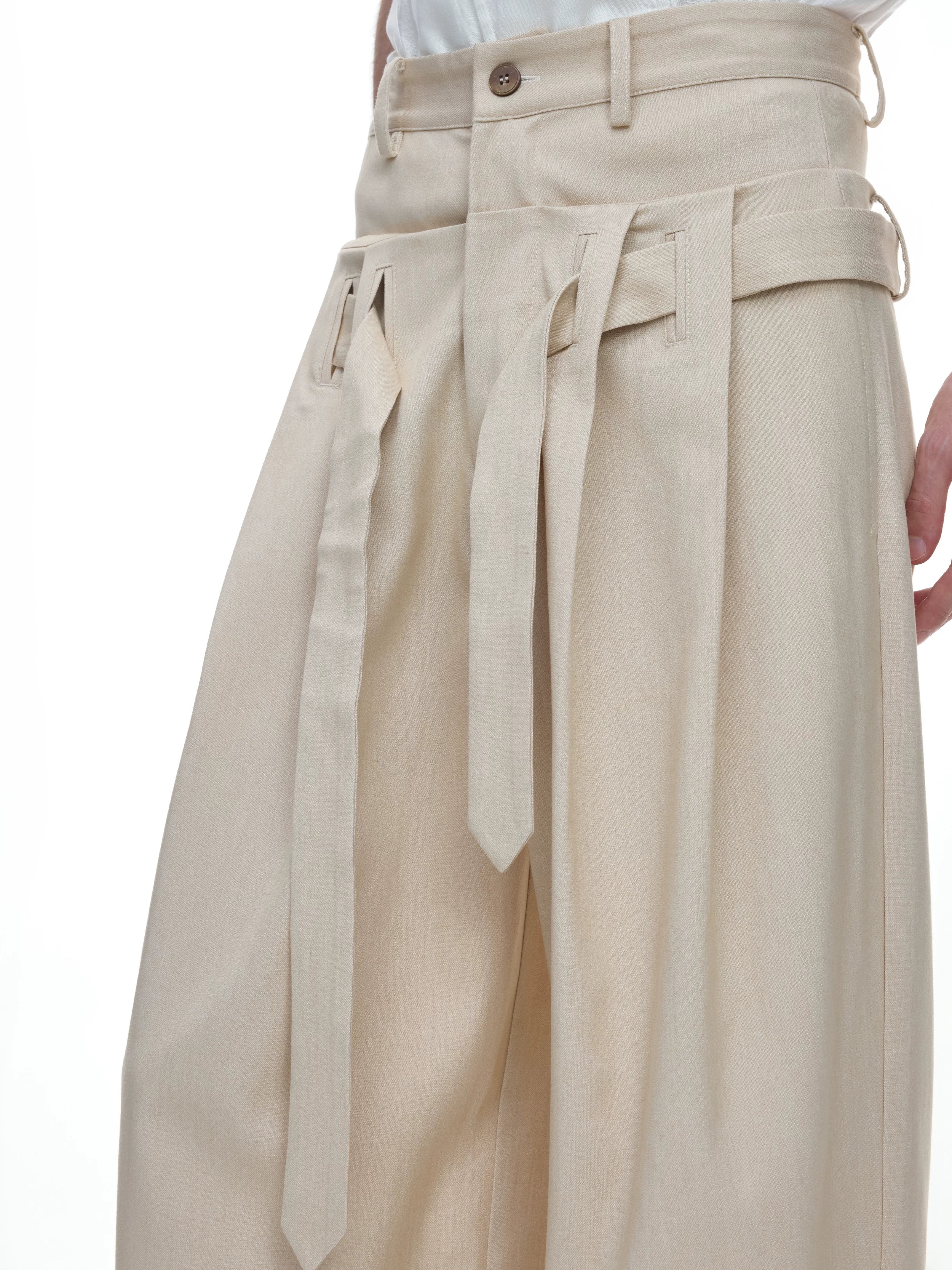 Wide-Leg Pleated Kendo Trousers