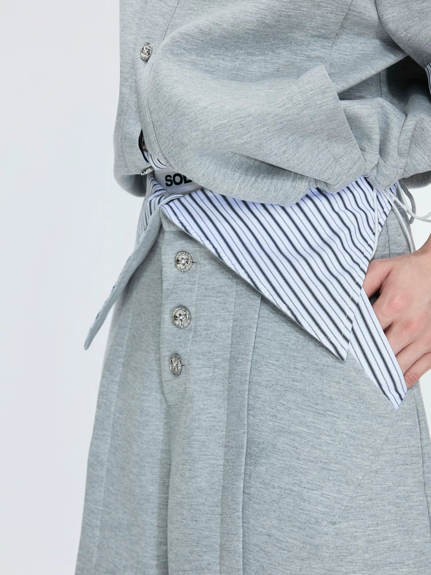 【26s May】Striped Layered Cardigan Tee Set