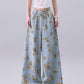 【25s Jul.】Vintage Printed Loose Draped Floor-Length Wide Jeans