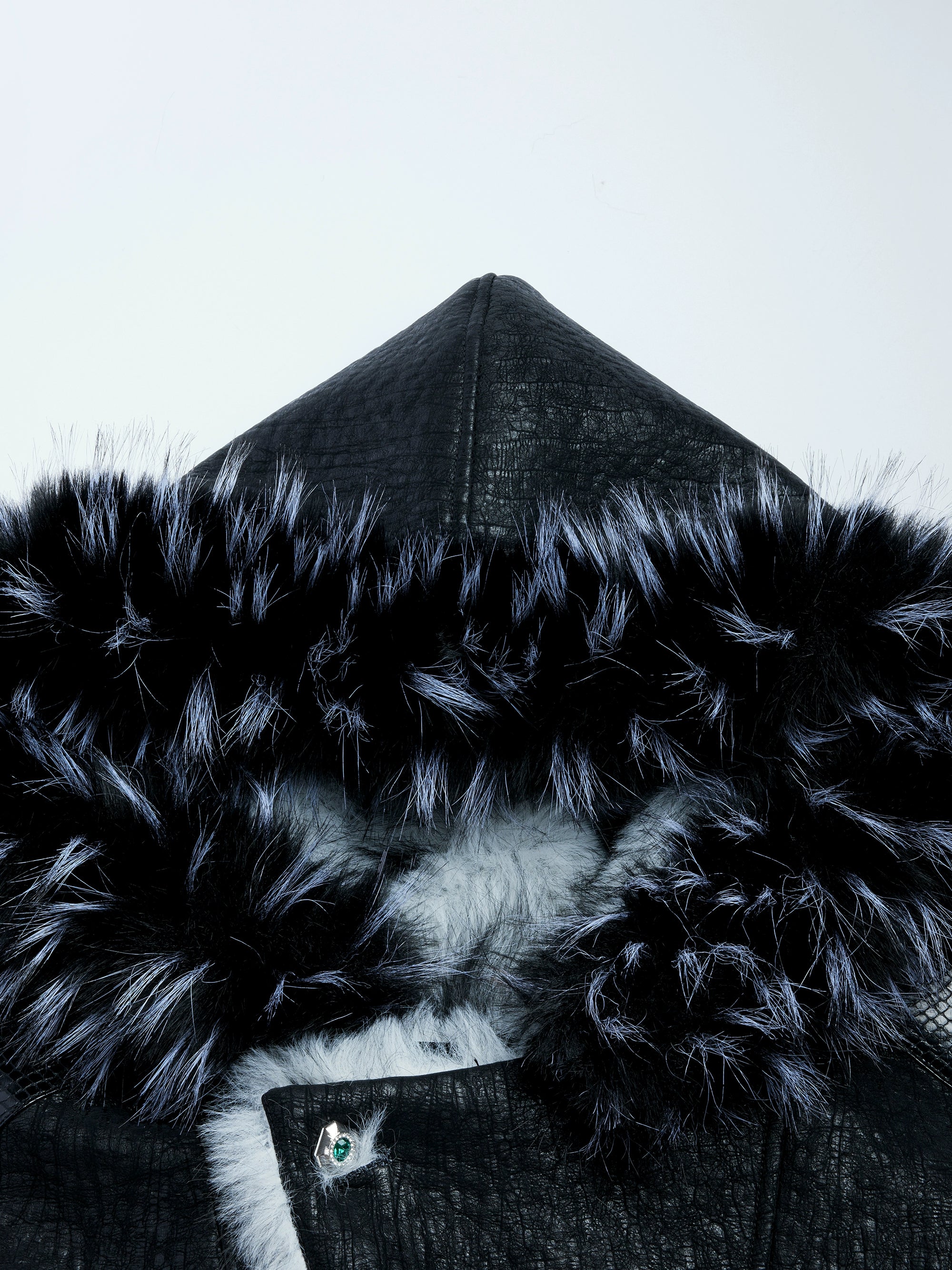 【25s Nov.】Patchwork Color-blocked Faux Mink Fur Hooded Jacket
