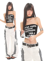 【25s Jul.】Vintage Letter Sports Style Tank Tube Top