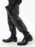 Square Toe Thick Sole Raised Toe Over the Knee High Boots