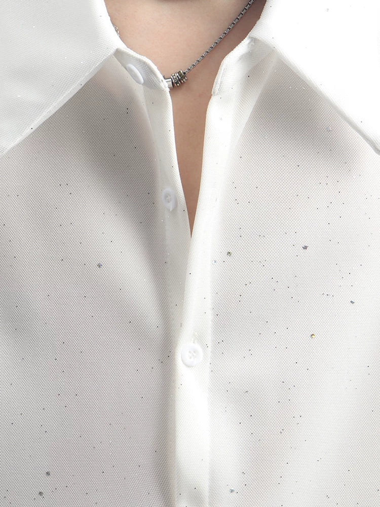 【26s May.】Sequin Detail Relaxed Shirt Jacket