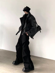 【25s Jul.】Deconstructed Grey Wool Cropped Fitted Jacket