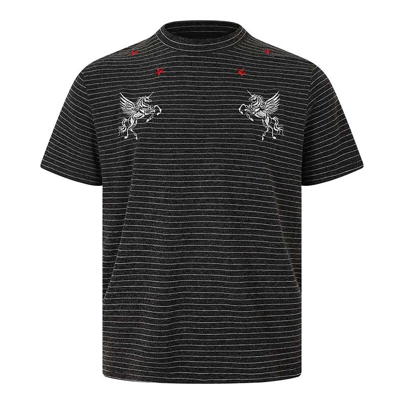 Red Star Unicorn Stripe Jersey Tee