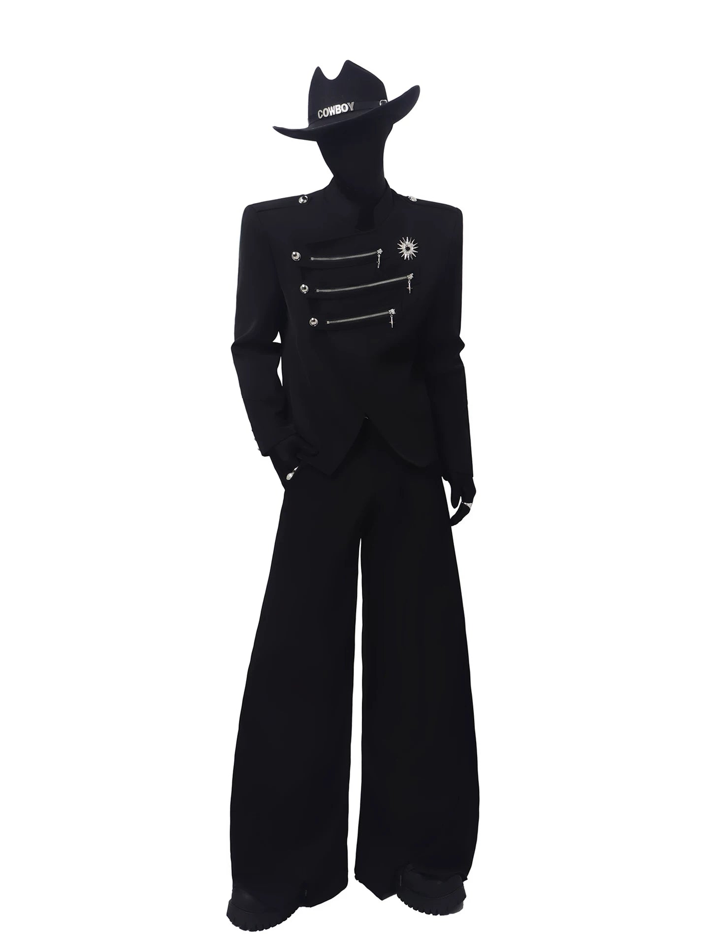 Deconstructed Knight Stand Collar Blazer