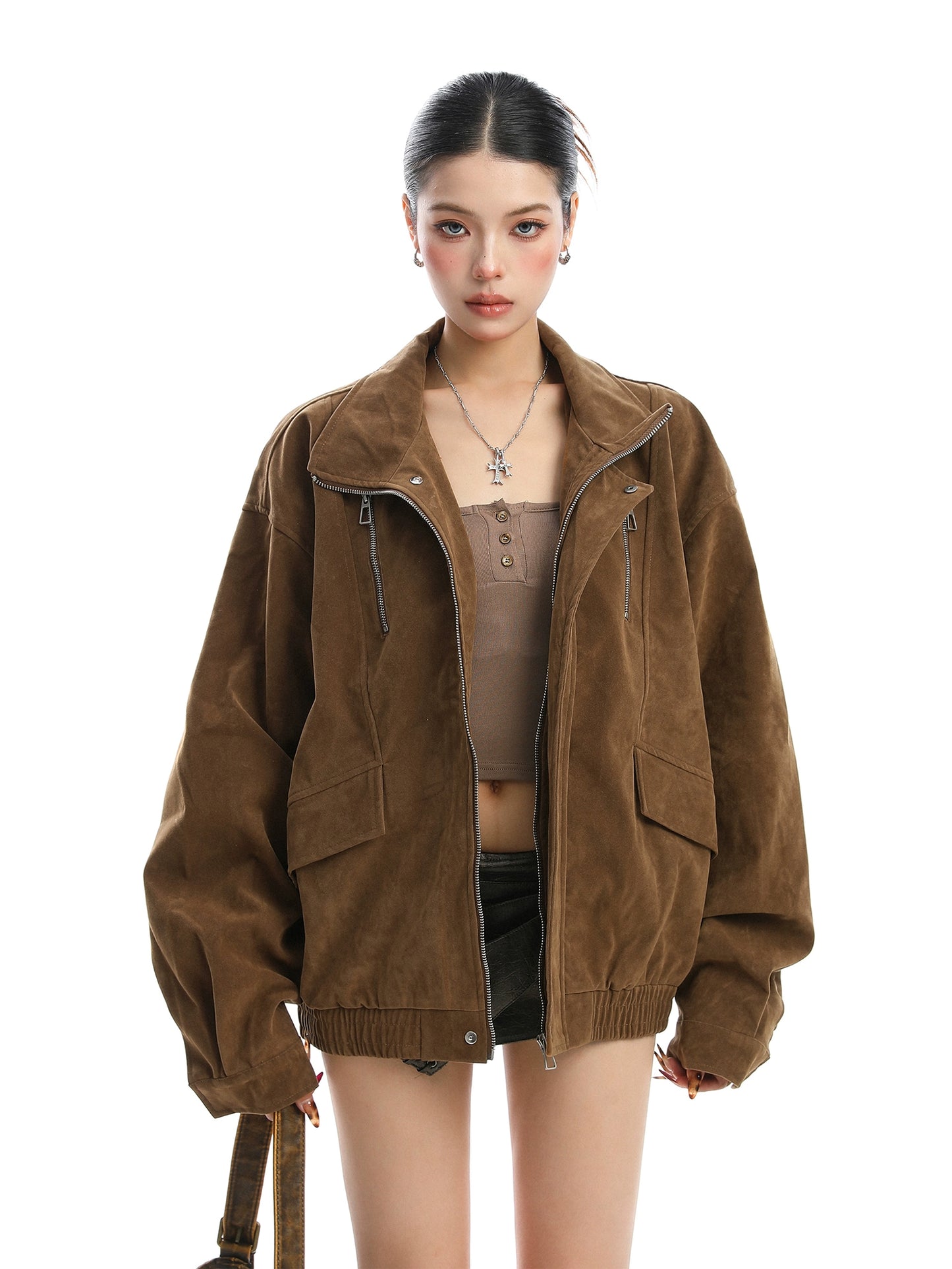 【25s Nov.】Stand-up Collar Suede Jacket