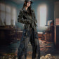 Deconstructed Patchwork Stand-up Collar Rubbed Distressed Jacket