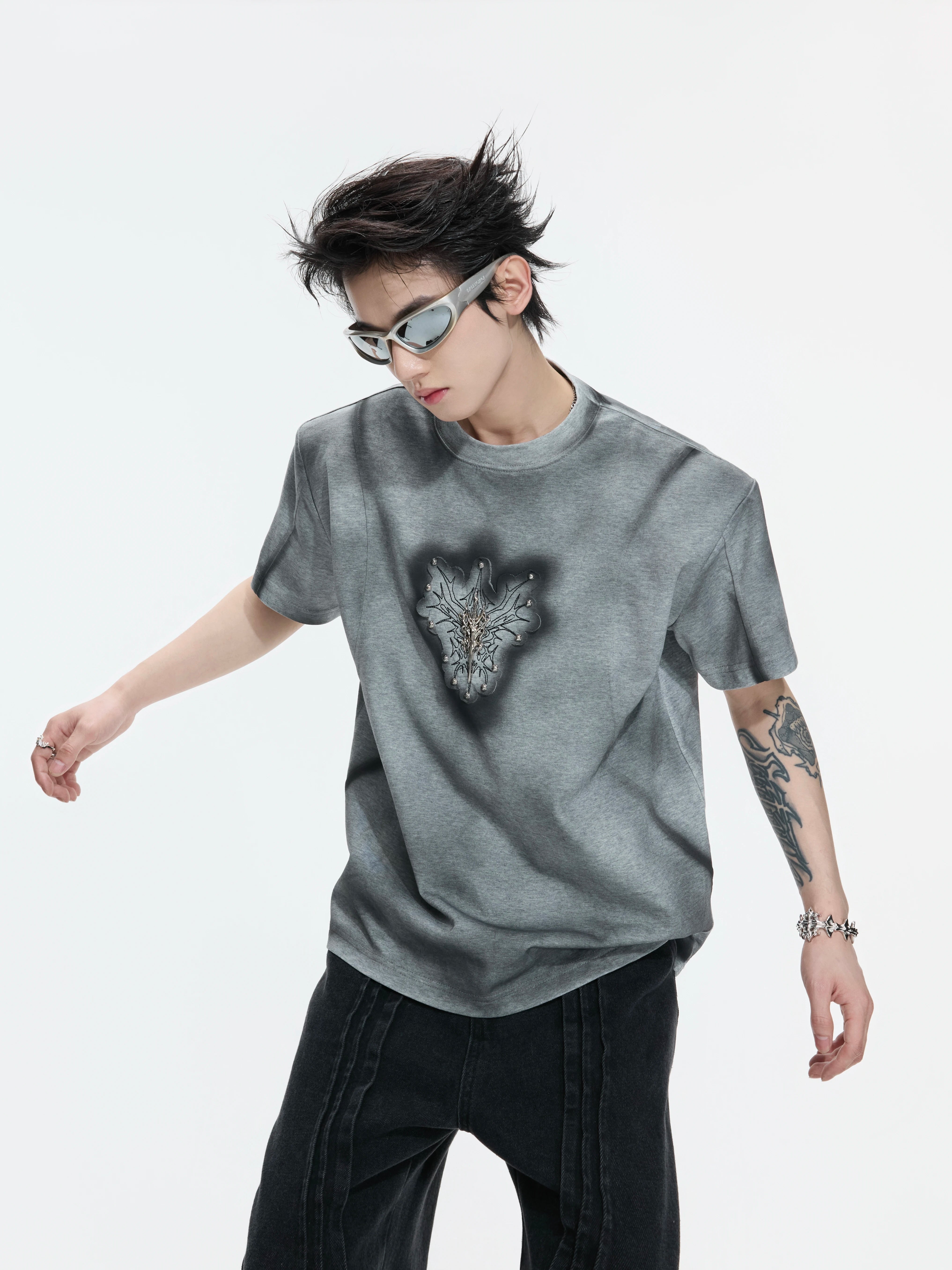 Hand-Painted Gradient Shoulder Tee