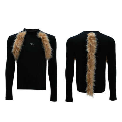 【25s Nov.】Retro High-neck Fur Slim Bottoming Shirt