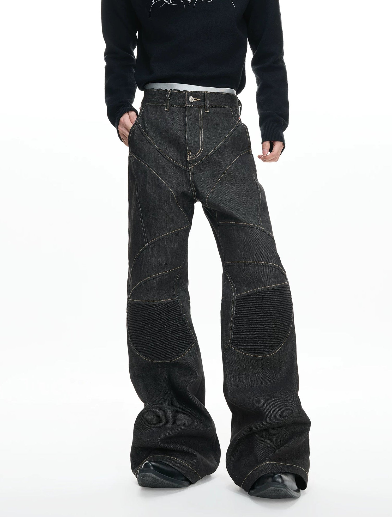 【26s Jan.】Hand-Stitched 14.5oz Raw Denim Knee-Panel Jeans