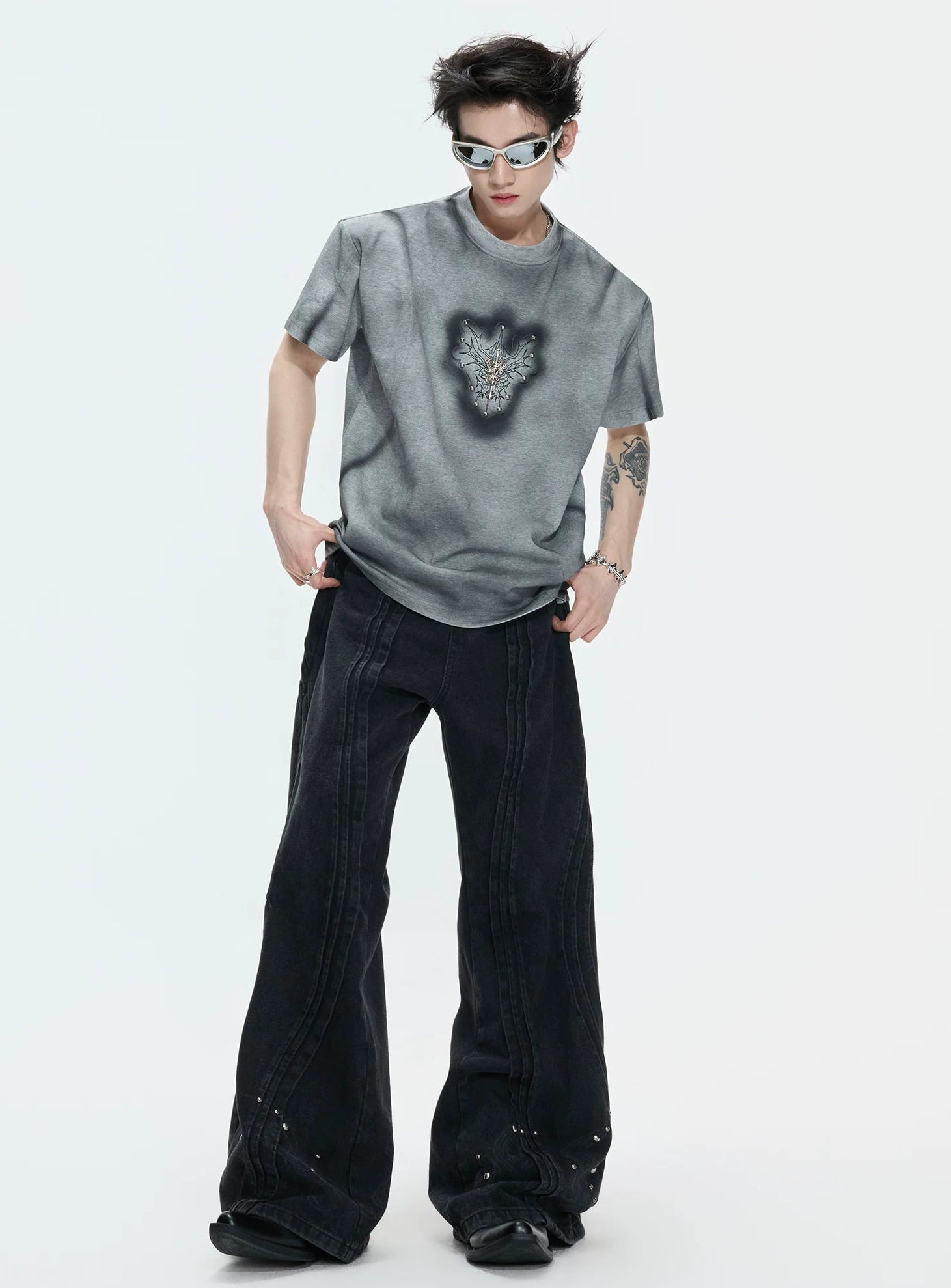 Hand-Painted Gradient Shoulder Tee