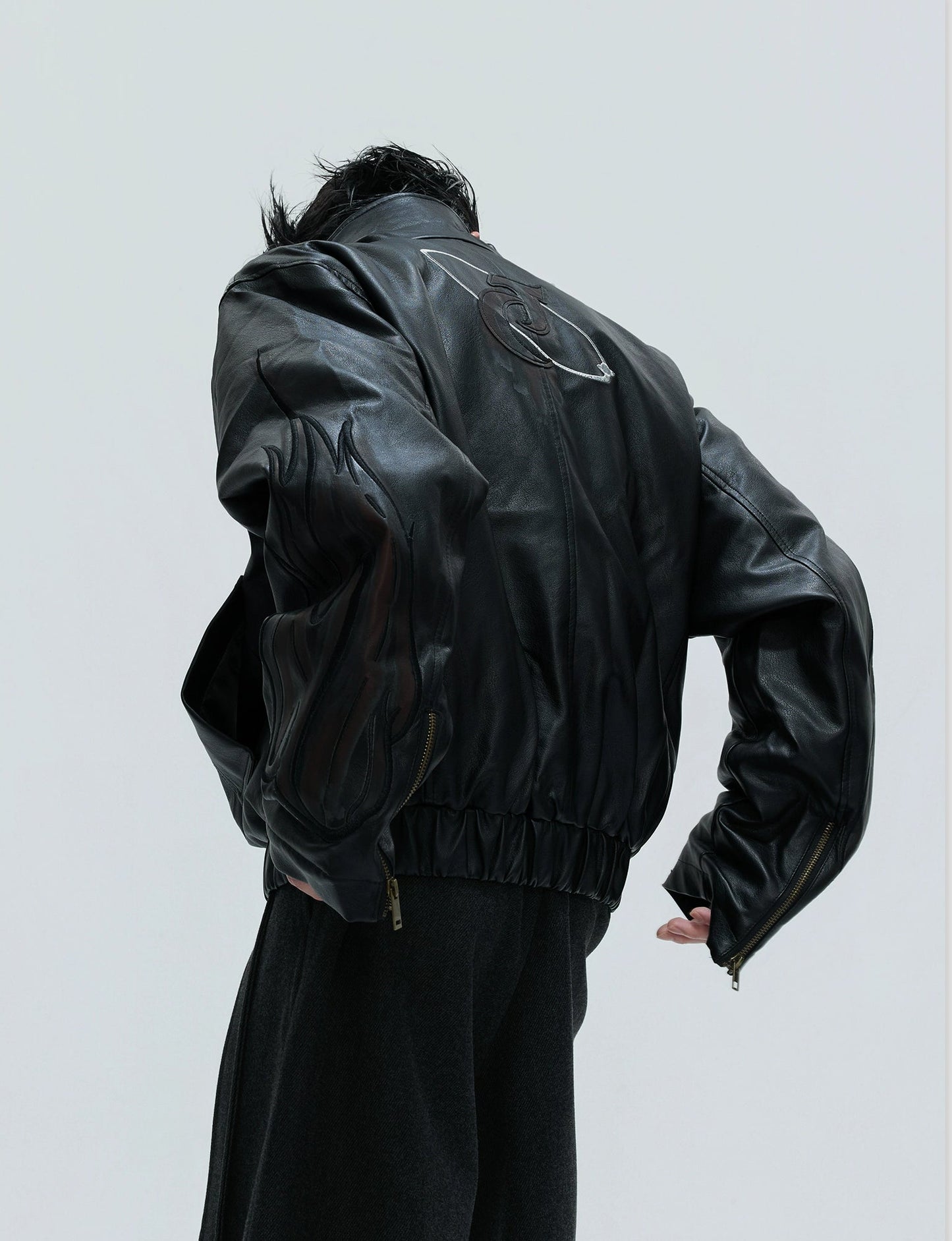 【25s Nov.】Distressed Embossed Detachable Fur Collar Thickened Cotton Coat