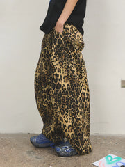 【25s Jul.】Rhinestone Leopard Blade-Cut Cargo Pants