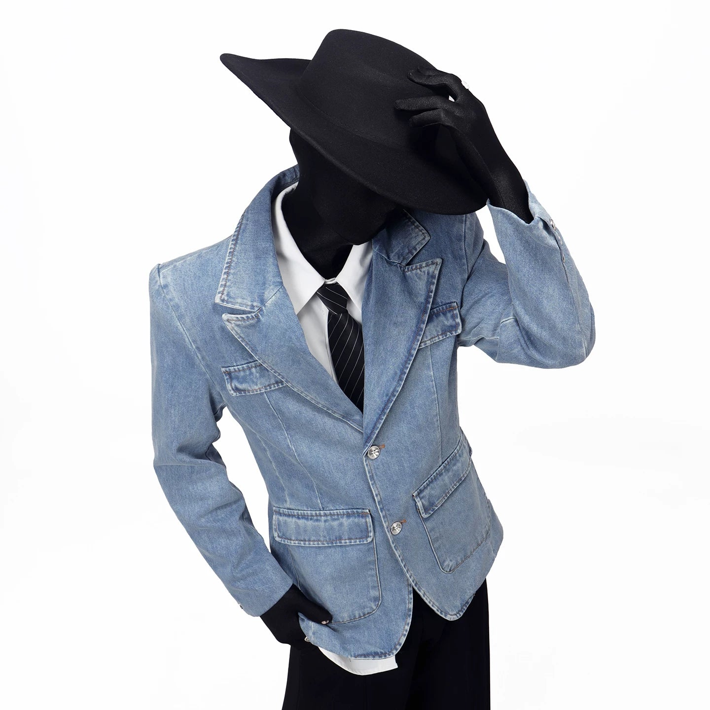 Vintage Washed Denim Blazer