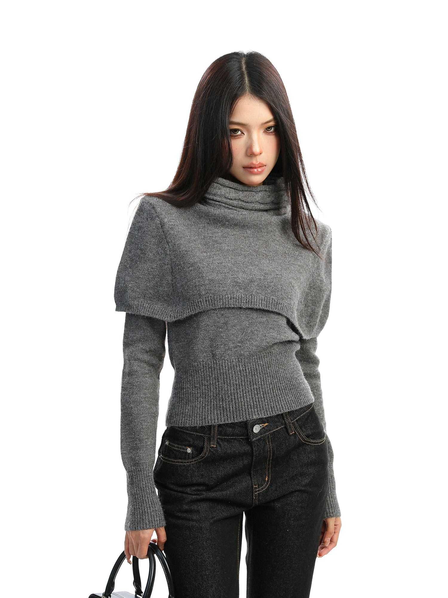 【25s Dec.】Detachable Cape Shawl Sweater