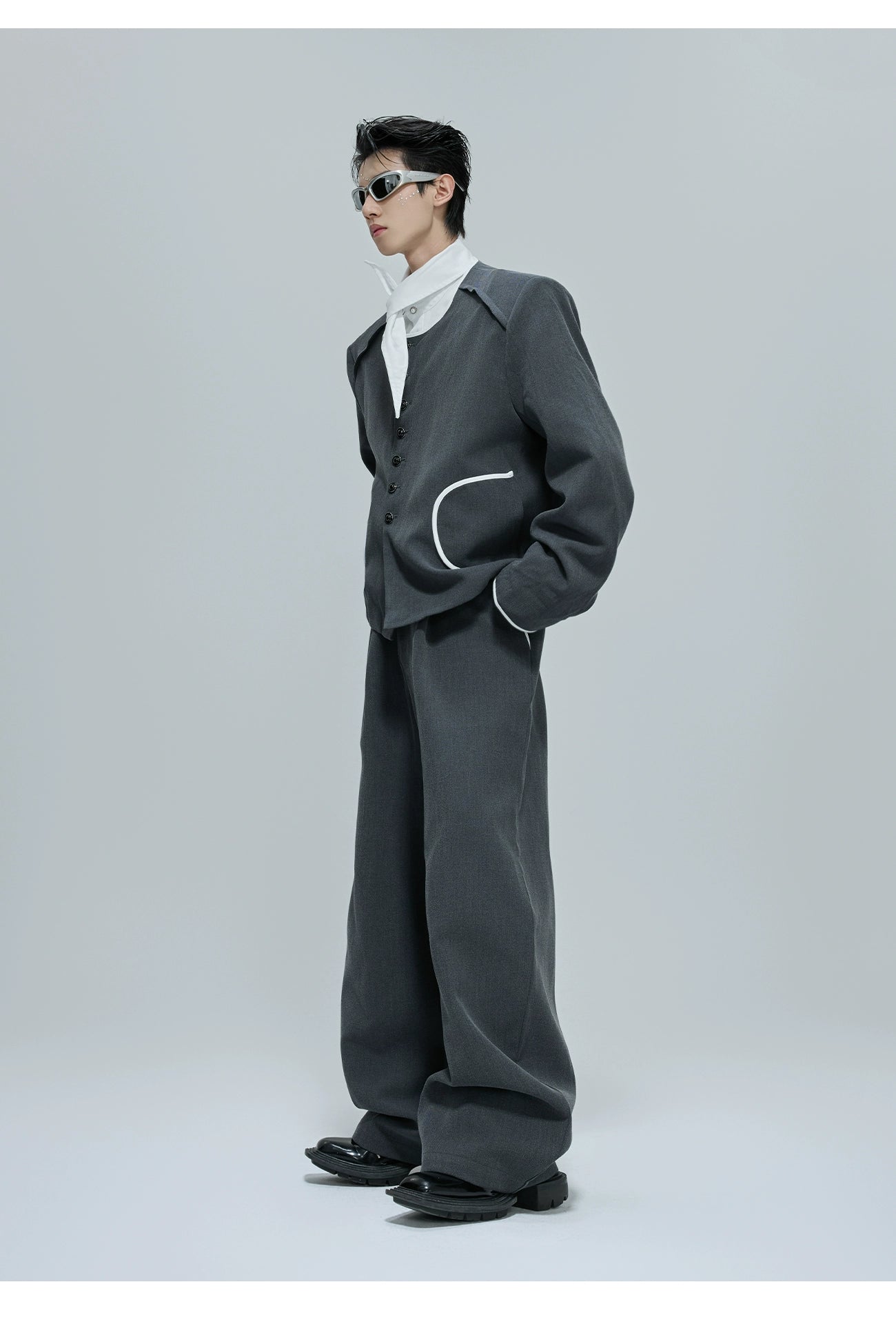 【25s Oct.】Contrast Color Elegant Chanel Style Jacket/Scimitar Pants