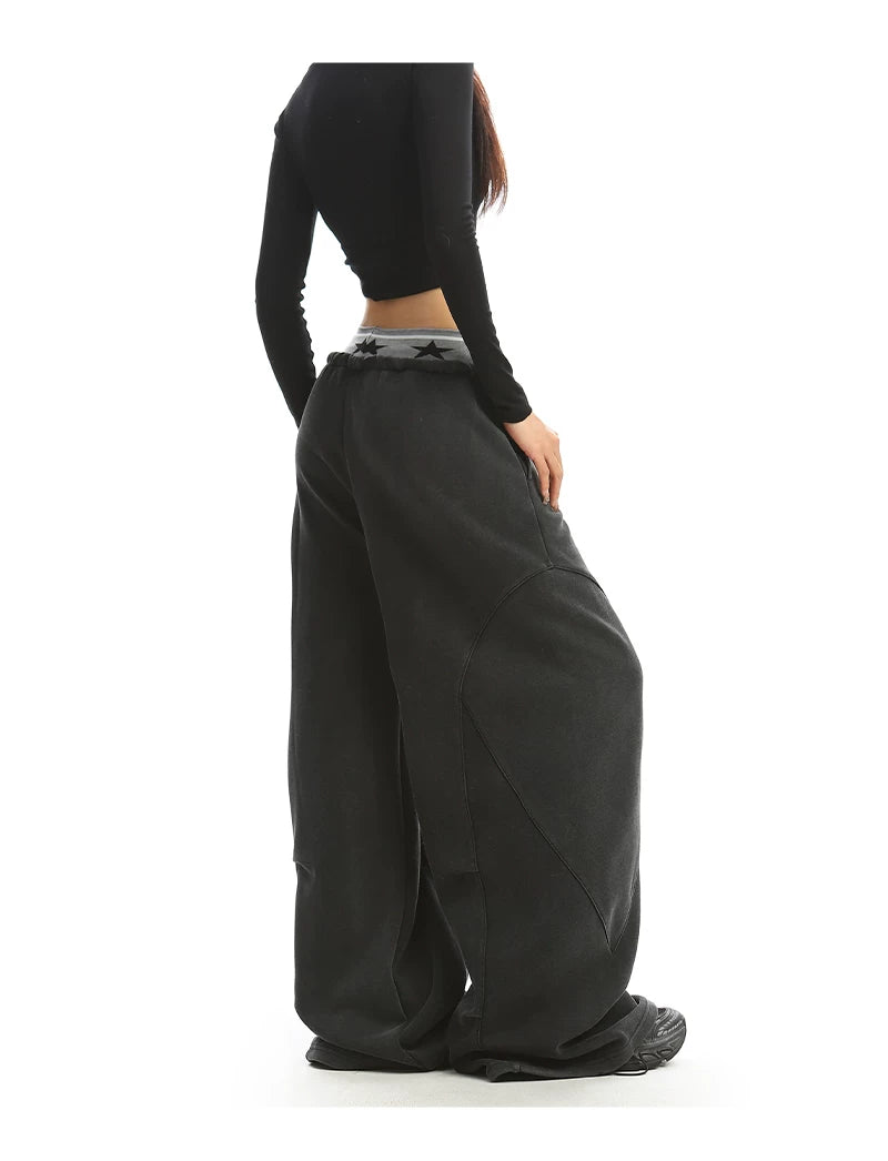 【26s Apr.】Double Waist Washed Fleece Wide-Leg Sweatpants