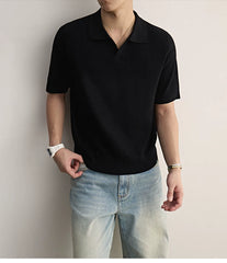 Ice Silk Knit Polo Shirt