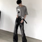 【25s Sep.】Vintage Pleated Lightning Pattern Jeans
