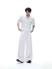 Embroidered Pleated Relaxed Shirt / Pants