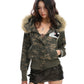 【25s Nov.】Detachable Fur-trimmed Camouflage Hooded Jacket