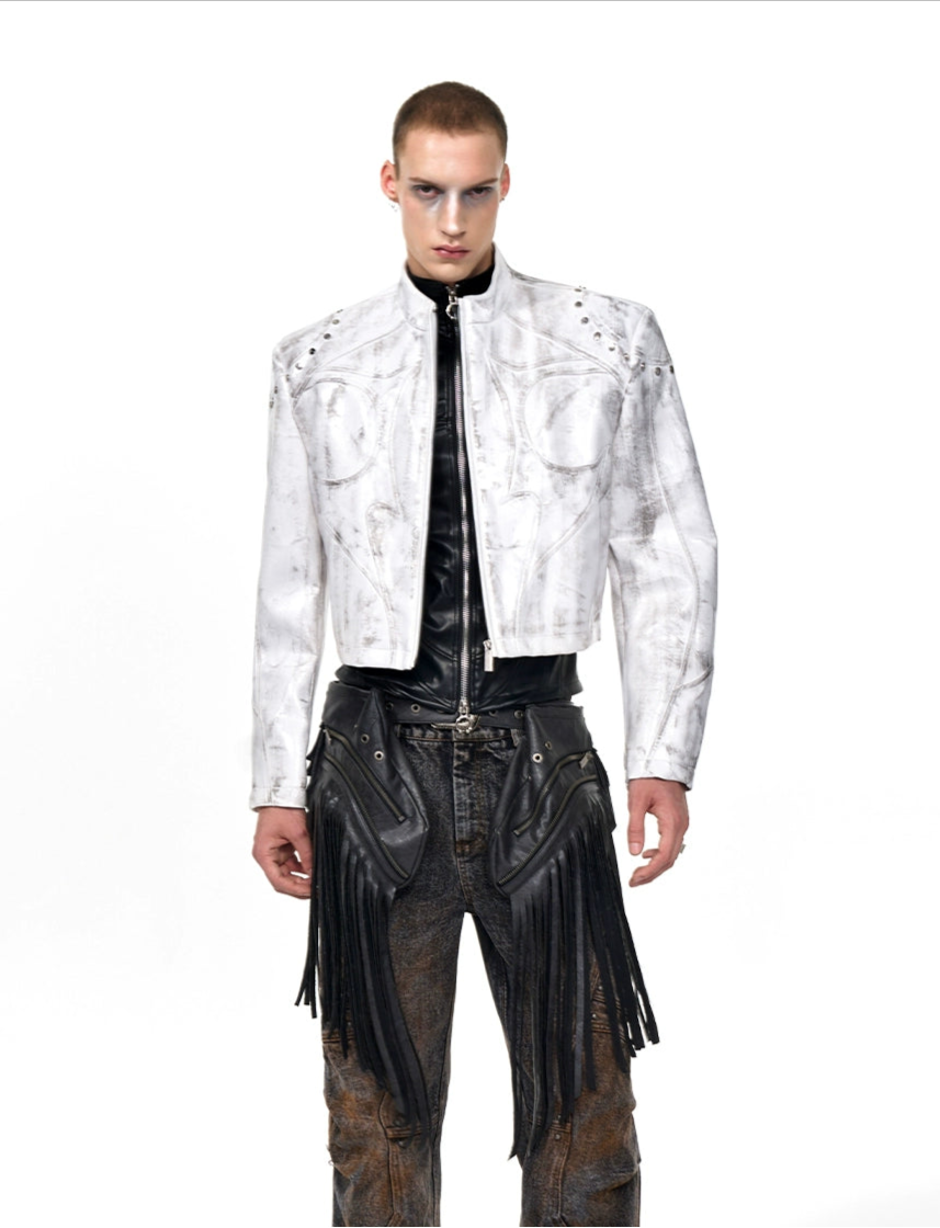 【25s Sep.】Cool Motorcycle Stand Collar Leather Jacket