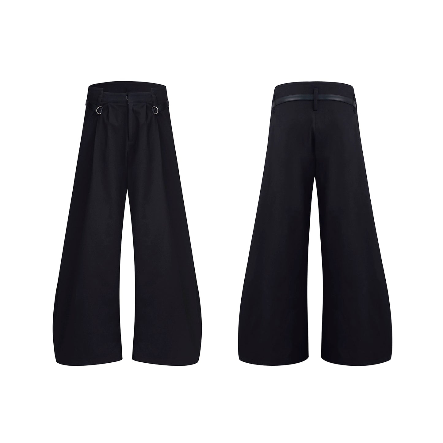 【25s Sep.】Red Wide-Leg Pants with Curved Blade Cut