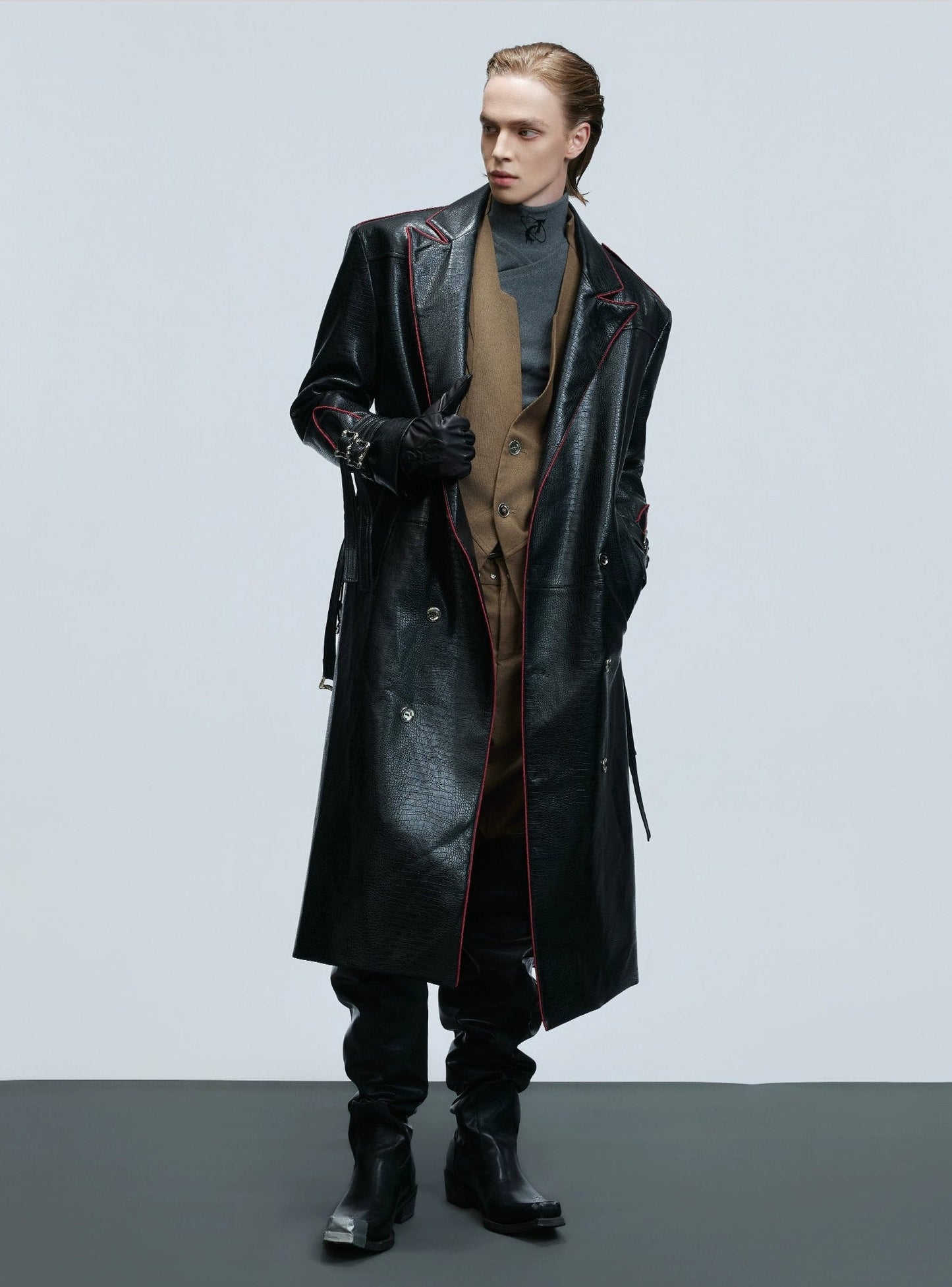 【25s Nov.】Heavy Deconstructed Crocodile Leather Coat