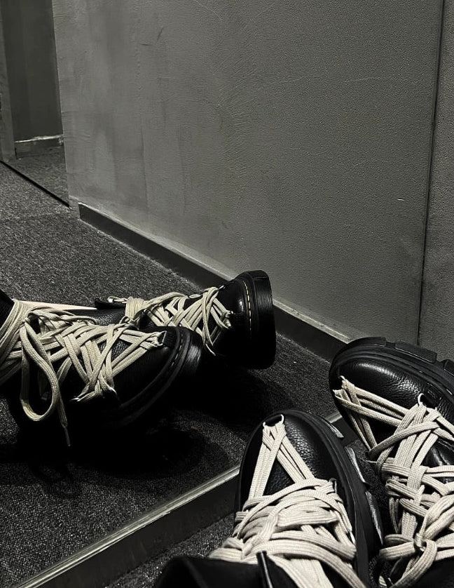 Lace-Up Platform Biker Combat Ankle Boots