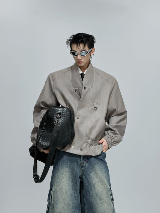 【25s Nov.】Stand-up Collar Zip-up Button Jacket