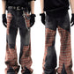 【25s Jul.】Plaid Panel Baggy Jeans